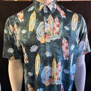 Awesome mens medium golf polo with surfboards